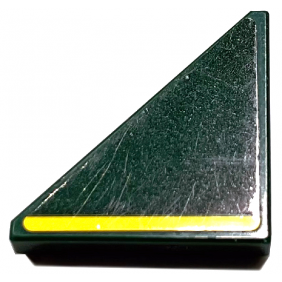 Tile, Modified 2 x 2 Triangular with Yellow Stripe Pattern Model Right Side (Sticker) - Set 76907