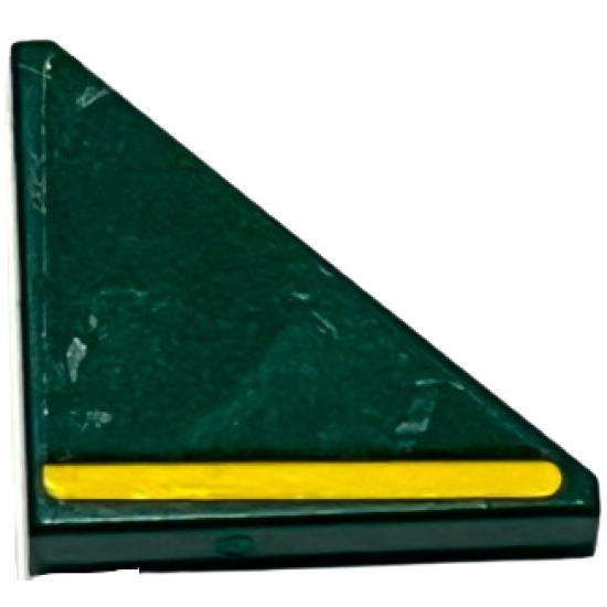 Tile, Modified 2 x 2 Triangular with Yellow Stripe Pattern Model Left Side (Sticker) - Set 76907
