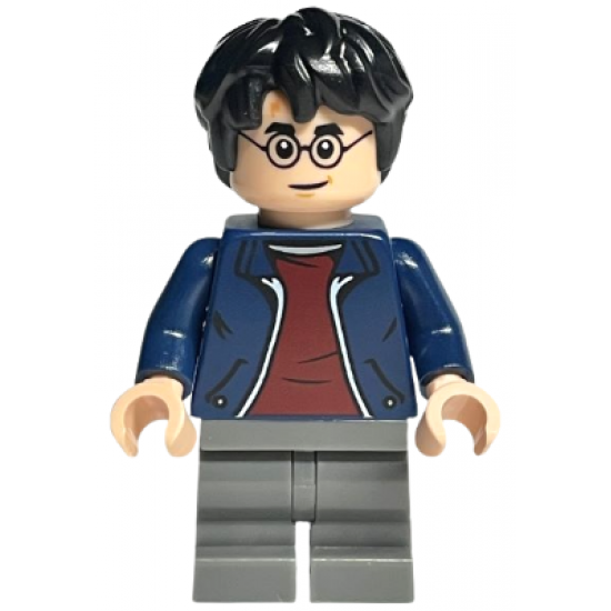 Harry Potter, Dark Blue Open Jacket, Dark Red Shirt, Dark Bluish Gray Medium Legs