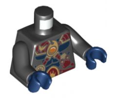 Torso Dark Blue Muscles, Dark Red Straps and Armor and Fire Chi Emblem Pattern / Black Arms / Dark Blue Hands