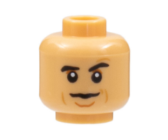 Minifigure, Head Black Eyebrows, Dark Orange Eye Shadow and Chin Dimple, Nougat Cheek Lines, Neutral Pattern
