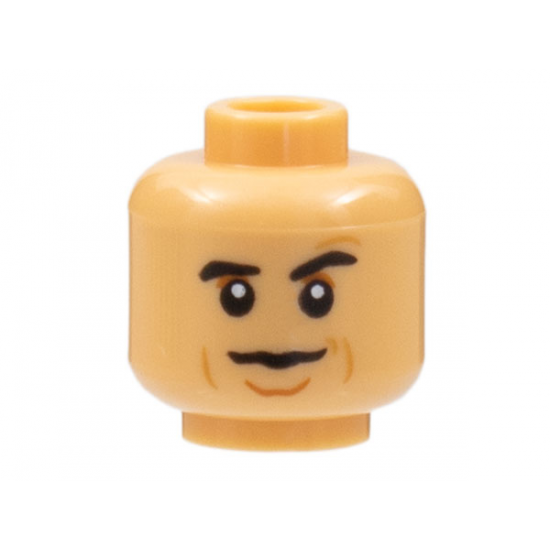 Minifigure, Head Black Eyebrows, Dark Orange Eye Shadow and Chin Dimple, Nougat Cheek Lines, Neutral Pattern