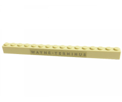 Brick 1 x 16 with 'WAYNE TERMINUS' Pattern (Sticker) - Set 76183