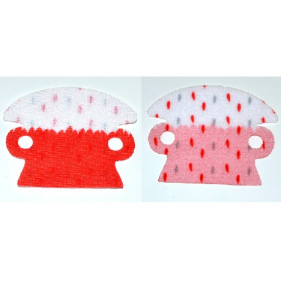 Minifigure Cape Cloth, Arm Holes and Rounded Collar with Red and Gray Fur Spots and Red Back Pattern