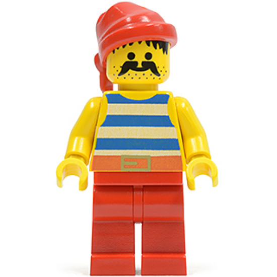 Pirate Blue / White Stripes Shirt, Red Legs, Red Bandana