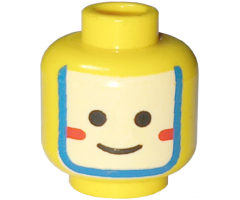 Minifigure, Head Face Paint Islander with White and Blue War Paint Pattern