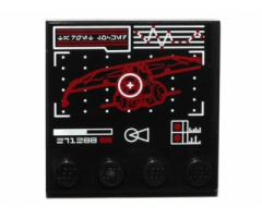 Tile, Modified 4 x 4 with Studs on Edge with Target on Droid Gunship Display Pattern (Sticker) - Set 75043