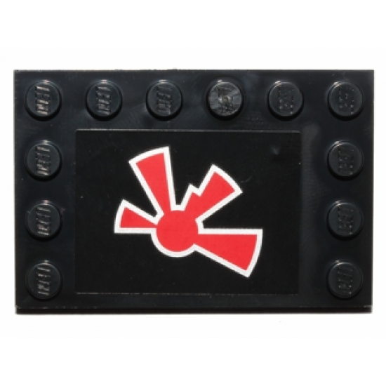 Tile, Modified 4 x 6 with Studs on Edges with Red Jek-14 Insignia Pattern (Sticker) - Set 75018