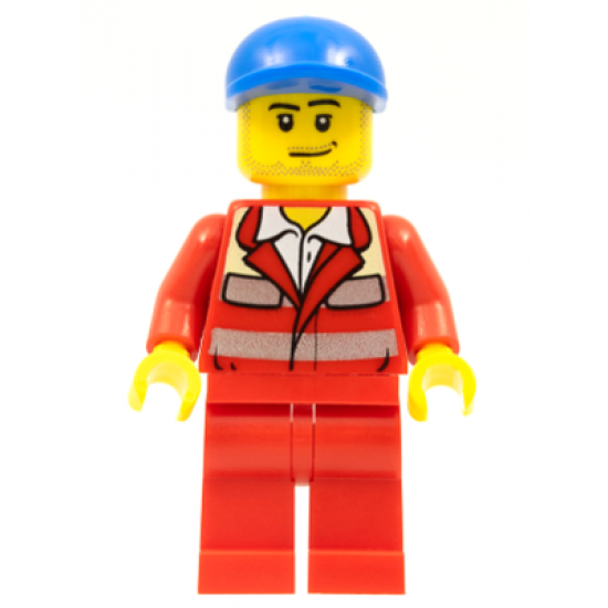 Paramedic - Red Uniform, Male, Blue Short Bill Cap