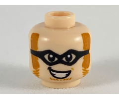 Minifigure, Head Thick Black Glasses, Dark Orange Mutton Chops, Smile Showing Teeth Pattern