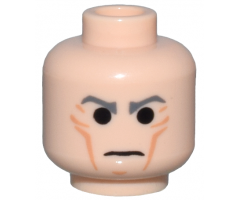 Minifigure, Head Male Cheek Lines with Dark Bluish Gray Stern Eyebrows Pattern (SW Grand Moff Tarkin)