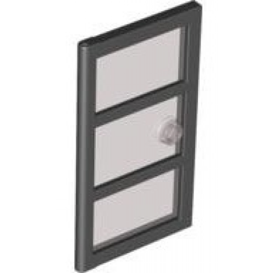Door 1 x 4 x 6 with 3 Panes with Molded Trans-Brown Glass with Stud Handle Pattern