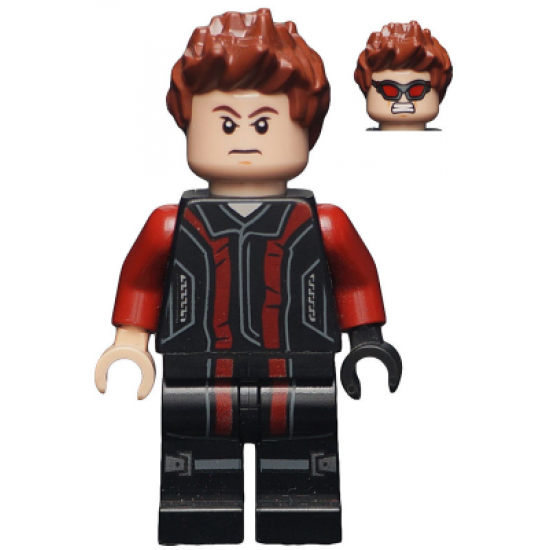 Hawkeye - Black and Dark Red Suit, Reddish Brown Spiked Hair