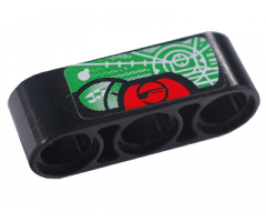 Technic, Liftarm 1 x 3 Thick with Green Display Screen Pattern (Sticker) - Set 8354-1