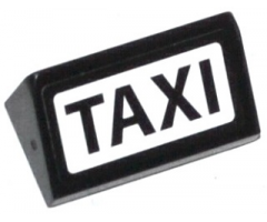 Slope 30 1 x 2 x 2/3 with Black 'TAXI' on White Background Pattern (Sticker) - Set 60050