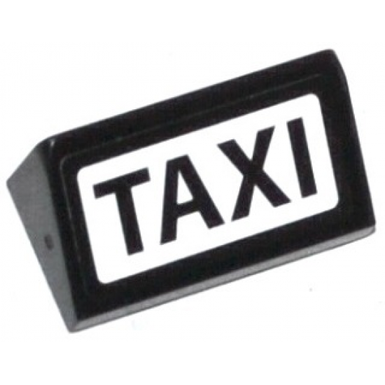Slope 30 1 x 2 x 2/3 with Black 'TAXI' on White Background Pattern (Sticker) - Set 60050