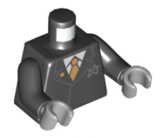 Torso Agents Suit with Ultra Agents Logo and Gold Tie Pattern / Black Arms / Light Bluish Gray Hands