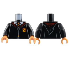 Torso Hogwarts Robe Clasped with Gryffindor Crest, Sweater, Shirt and Tie Pattern / Black Arms / Nougat Hands