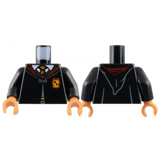 Torso Hogwarts Robe Clasped with Gryffindor Crest, Sweater, Shirt and Tie Pattern / Black Arms / Nougat Hands