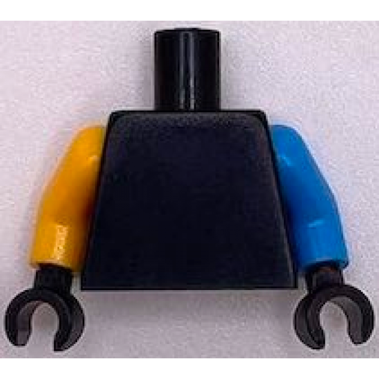 Torso Plain / Medium Azure Arm Left / Bright Light Orange Arm Right / Black Hands