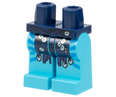 Hips and Medium Azure Legs with Dark Blue Loincloth, Silver Rings, and Dark Azure Markings Pattern