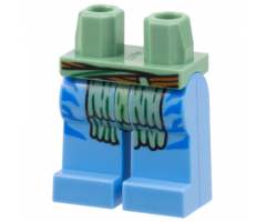 Hips and Medium Blue Legs with Dark Orange Belt, Sand Green Loincloth, and Blue Markings Pattern