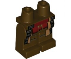 Hips and Legs with Black, Medium Nougat, and Dark Red Robe Tails Pattern