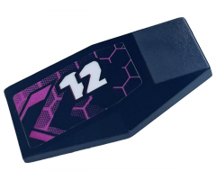 Large Figure Armor Plate Small with Chevrons, Dark Pink Honeycomb and White '12' Pattern Model Left Side (Sticker) - Set 42164