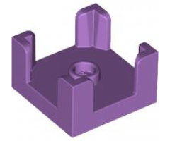 Container, Box 2 x 2 x 1 Half with Stud and 4 Corner Supports