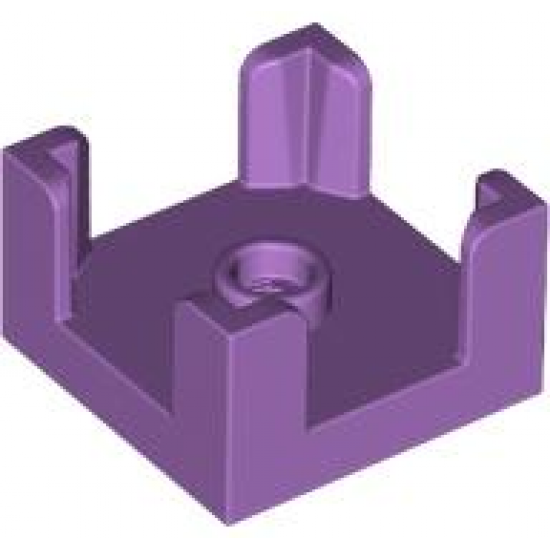 Container, Box 2 x 2 x 1 Half with Stud and 4 Corner Supports
