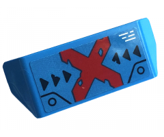 Vehicle, Spoiler with Bar Handle with Red Letter X, White Lines, and Black Triangles and Circles Pattern (Sticker) - Set 71775