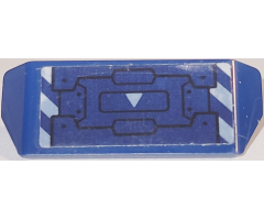 Vehicle, Spoiler with Bar Handle with Dark Blue Panels, White Triangle and Danger Stripes Pattern (Sticker) - Set 76192
