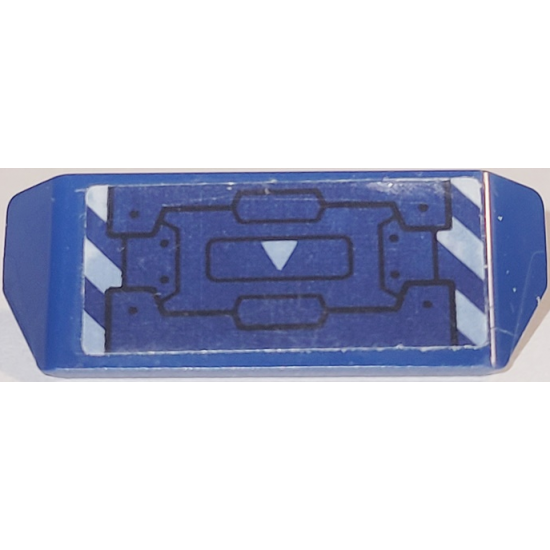 Vehicle, Spoiler with Bar Handle with Dark Blue Panels, White Triangle and Danger Stripes Pattern (Sticker) - Set 76192