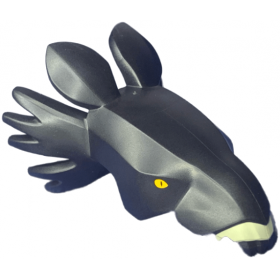 Creature Head (Avatar Thanator) with Bright Light Orange Eyes and Dark Tan Gum Pattern