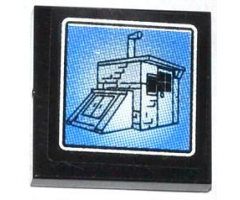 Tile 2 x 2 with Shed with Basement on Surveillance Screen Pattern (Sticker) - Set 60044