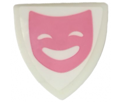 Minifigure, Shield Triangular Short with Dark Pink Comedy Theater Mask Pattern (Sticker) - Set 41682