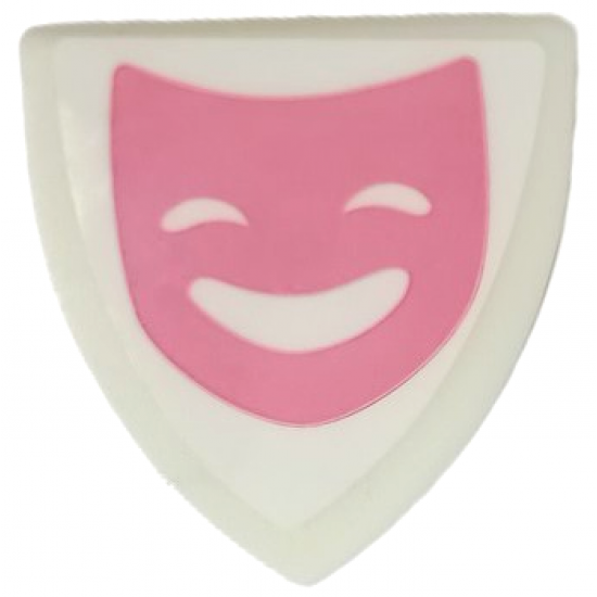 Minifigure, Shield Triangular Short with Dark Pink Comedy Theater Mask Pattern (Sticker) - Set 41682