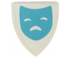 Minifigure, Shield Triangular Short with Medium Azure Tragedy Theater Mask Pattern (Sticker) - Set 41682