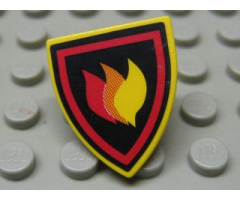Minifigure, Shield Triangular  with Fire Logo Pattern (Sticker) - Set 7240