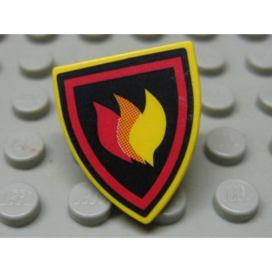 Minifigure, Shield Triangular  with Fire Logo Pattern (Sticker) - Set 7240