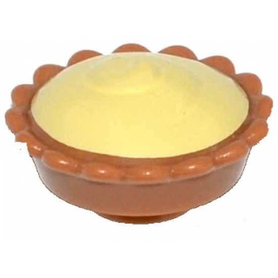 Pie with Bright Light Yellow Cream Filling Pattern