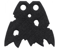 Minifigure Cape Cloth, Holes and Tattered Edges - Traditional Starched Fabric, Angled Top Notch, Smaller Jagged Edge Features - 4.3cm Wide