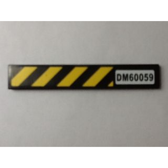 Tile 1 x 6 with 'DM60059' and Black and Yellow Danger Stripes Pattern (Sticker) - Set 60059