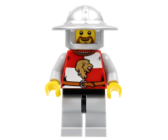 Kingdoms - Lion Knight Quarters, Helmet with Broad Brim, Brown Beard Rounded