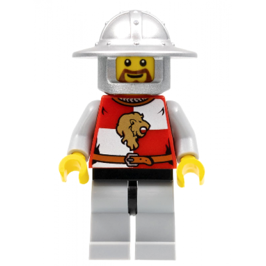 Kingdoms - Lion Knight Quarters, Helmet with Broad Brim, Brown Beard Rounded