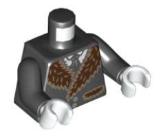 Torso Batman Coat with Dark Tan Fur Trim, White Shirt and Black Tie Pattern / Black Arms / White Hands