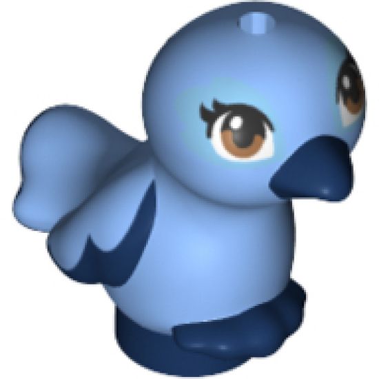 Animal, Air Bird Friends / Elves, Feet Joined with Medium Blue Body and Medium Nougat Eyes Pattern (Cinnamon / Mimi)