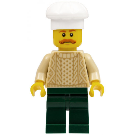 Chef - Tan Knit Sweater, Dark Green Legs, Bushy Moustache