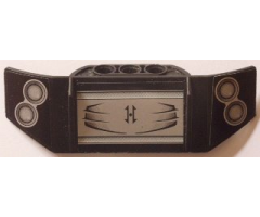 Technic, Panel Car Spoiler 3 x 8 with Three Holes and Headlights and Front Grille Pattern (Stickers) - Set 8166