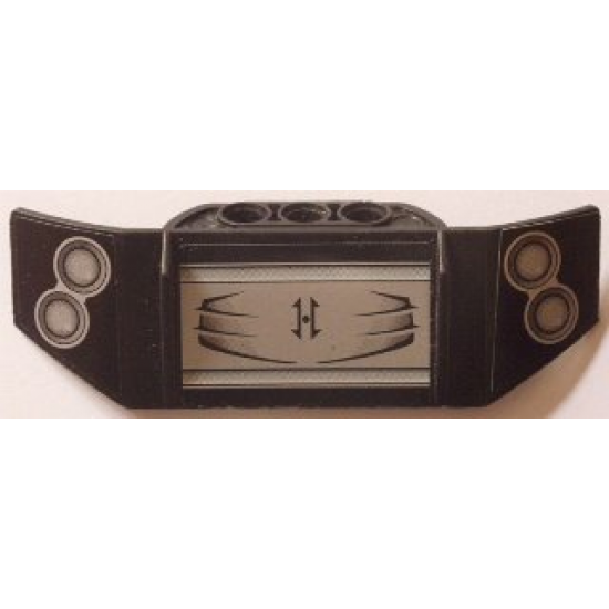 Technic, Panel Car Spoiler 3 x 8 with Three Holes and Headlights and Front Grille Pattern (Stickers) - Set 8166